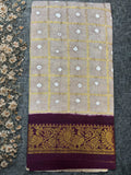 Handknot Saree with Kaikattu Design - Beige