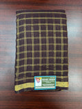 Handloom Saree with checked jari design- brown