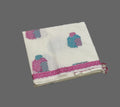 Off-White Negamam Handloom Cotton Saree with Peacock Blue & Pink Floral Motifs