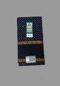 Classic Black Madurai Sungudi Cotton Saree with Golden Zari Self Rettapet Border