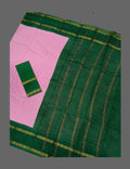 Baby Pink Madurai Sungudi Cotton Saree with Green Contrast Rettapet Border